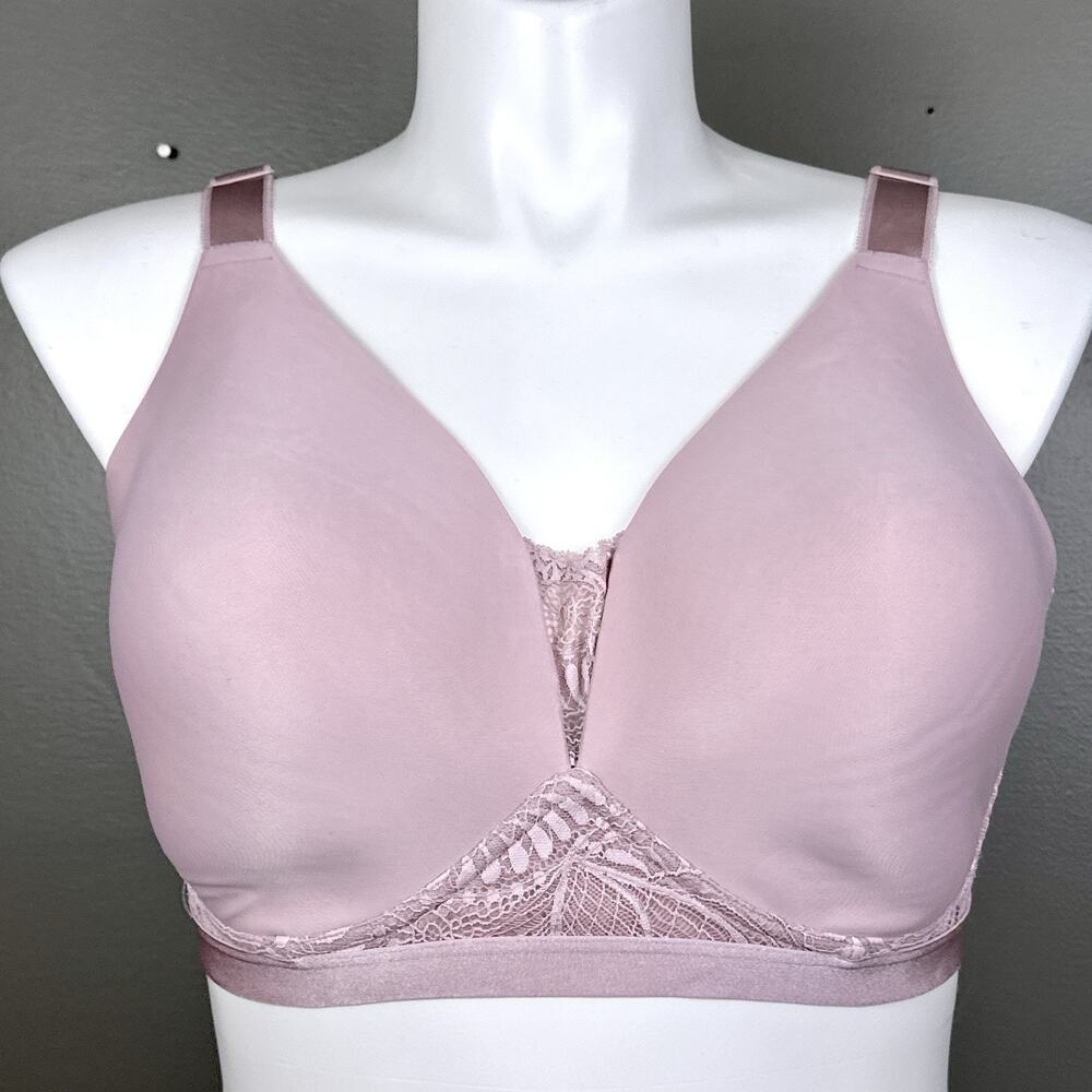Ti Voglio Bra Size 42DDD Dusty Mauve Lightly Lined Wirefree Full Coverage Lace